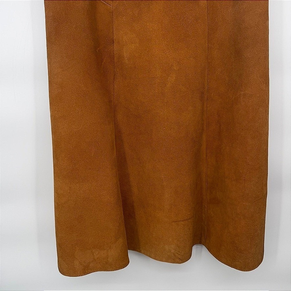 Avon Fashions VTG Suede 100% Leather Flare Maxi Skirt Western Boho Size 7/8 - Picture 4 of 14